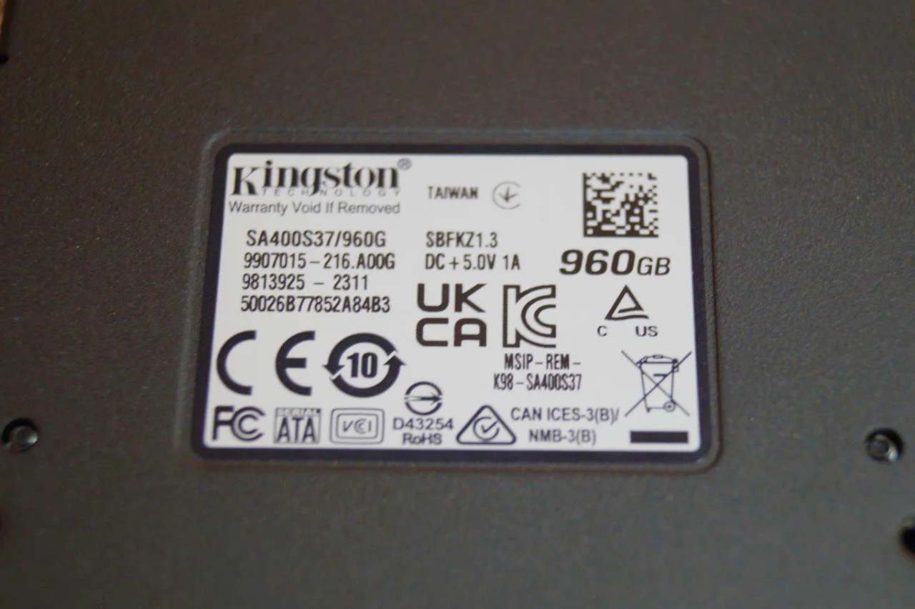 SSD накопичувач Kingston SA400S37960G (960 ГБ) Б/У preview 3