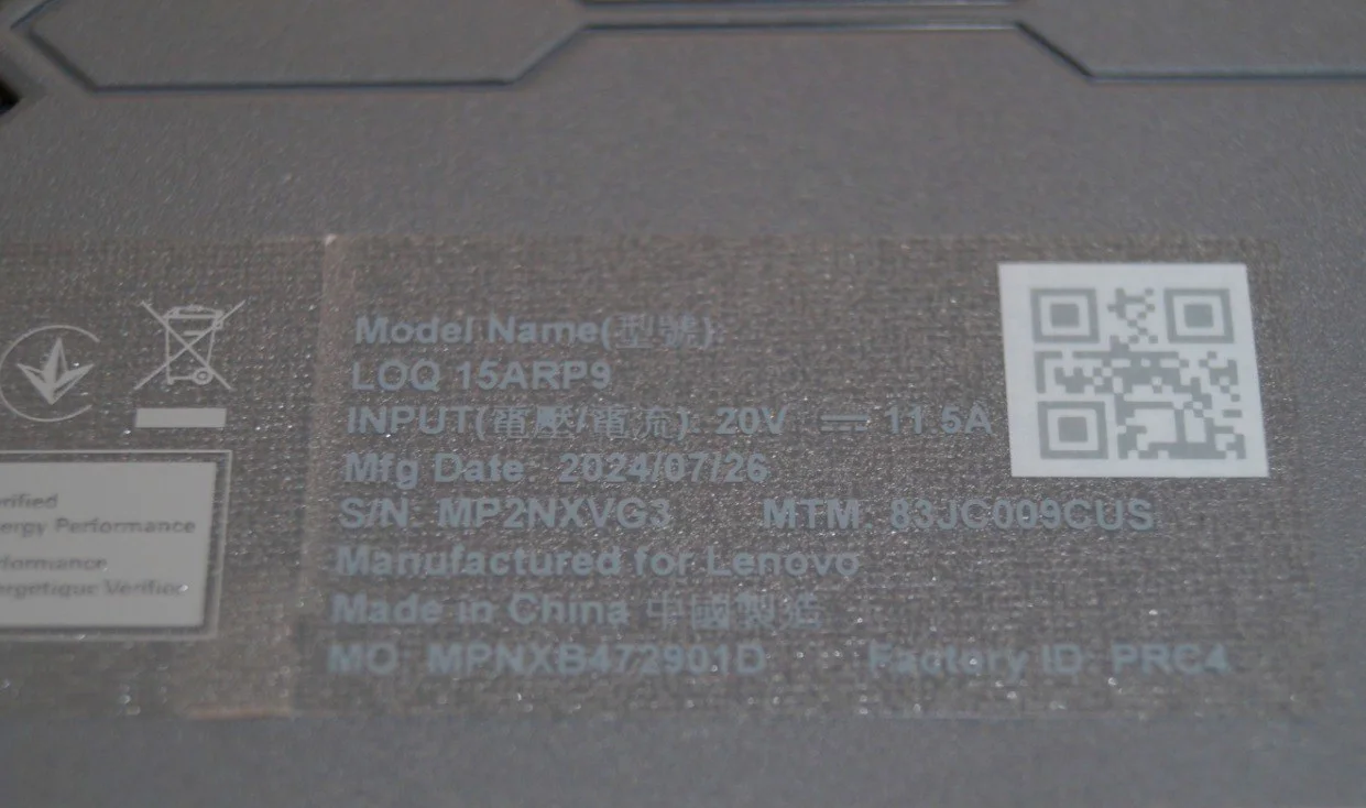 Ноутбук Lenovo LOQ 15IRH8 Б/У preview 8