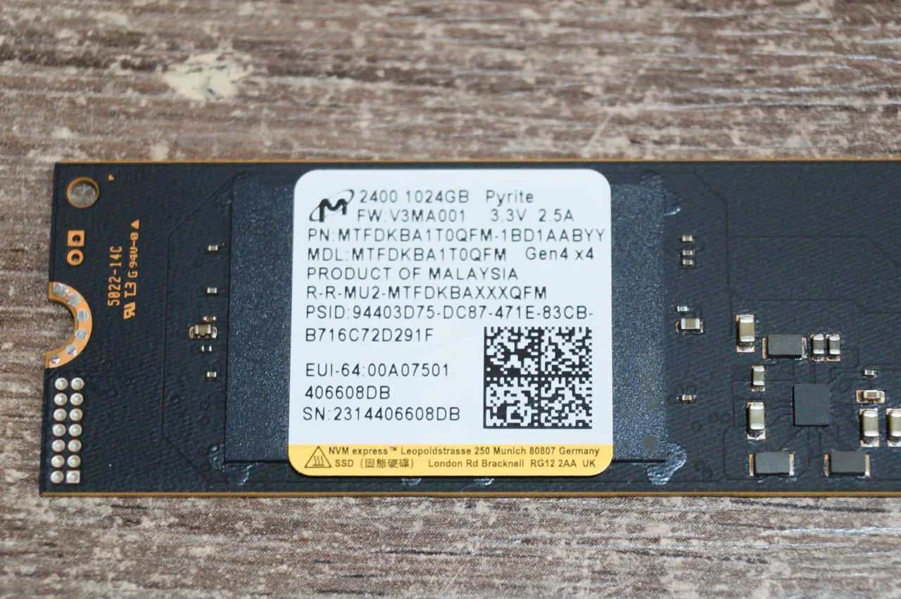 SSD накопичувач Micron 2400 1 TB Б/У preview 3