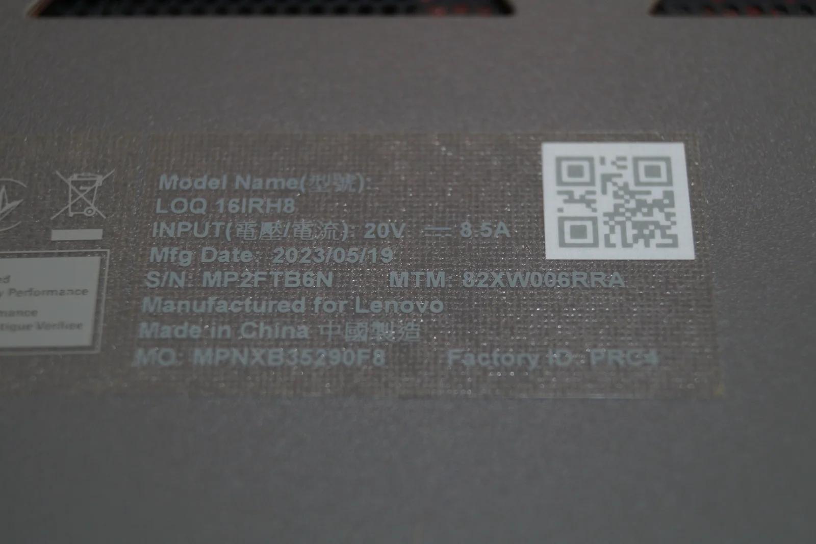 Ноутбук Lenovo LOQ 16IRH8 Б/У preview 8